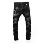 jeans slim philipp plein pour homme paris fashion slim fit noir crane